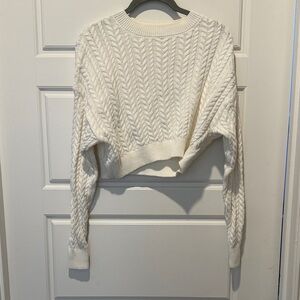 Altar'd State Cream Cable Knit Sweater